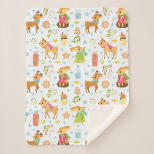 かわいいクリスマス シェルパブランケット