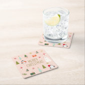 かわいいクリスマス スクエアペーパーコースター (インサイチュ)