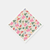 かわいいクリスマス スタンダードカクテルナプキン (角)