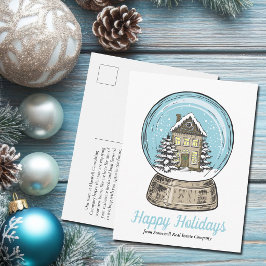 かわいいクリスマス スノーグローブ 不動産会社 シーズンポストカード