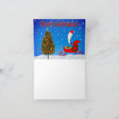 かわいいクリスマス・スレイと鳥のグリーティングカード シーズンカード (内部)