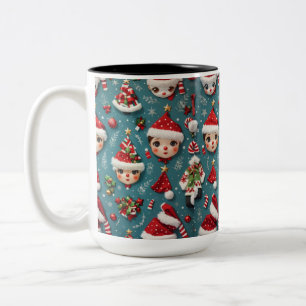 かわいいクリスマス ツートーンマグカップ