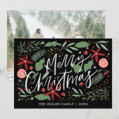 かわいいクリスマス ドゥードル ホリデー シーズンカード (正面/裏面)