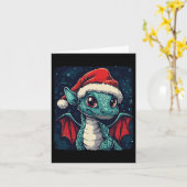 かわいいクリスマス・ドラゴンからの素敵なフェスティバル カード (黄色い花)