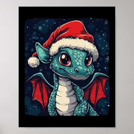 かわいいクリスマス・ドラゴンからの素敵なフェスティバル ポスター (正面)