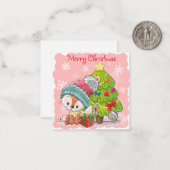 かわいいクリスマス ノートカード (正面/裏面インサイチュ)