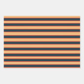 かわいいクリスマス ブルーとレッドのジンジャーブレッド パターン ラッピングペーパーシート (正面2)