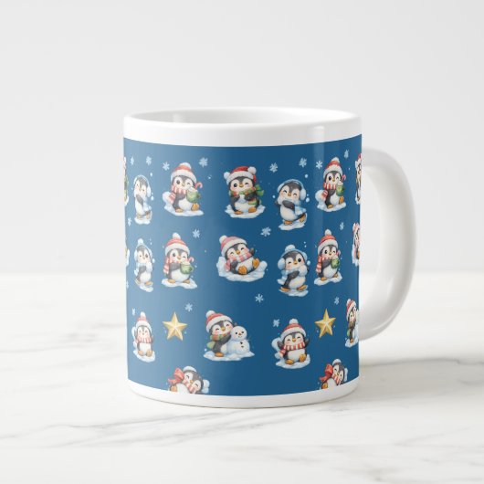 かわいいクリスマス ペンギンマグ ジャンボコーヒーマグカップ (正面右)