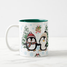 かわいいクリスマス ペンギン ホリデーマグ