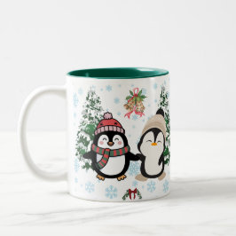 かわいいクリスマス ペンギン ホリデーマグ ツートーンマグカップ