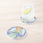 かわいいクリスマス、ホルンを演奏する天使 コースター (側面)