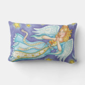 かわいいクリスマス、ホルンを演奏する音楽天使 ランバークッション (裏面)