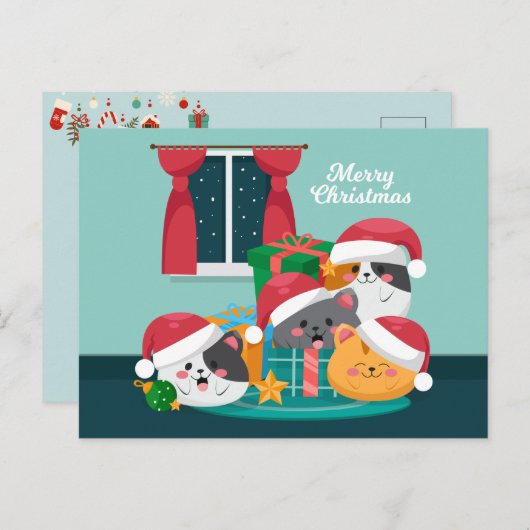 かわいいクリスマス ポストカード (正面/裏面)