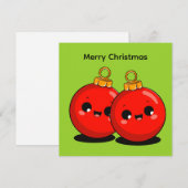 かわいいクリスマス - ミニマルなホリデー シーズンカード (正面/裏面)