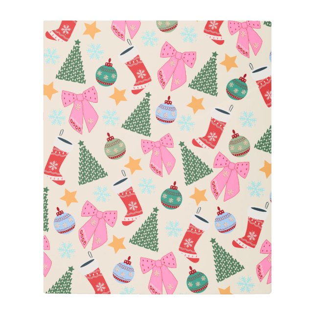 かわいいクリスマス メタルプリント (正面)