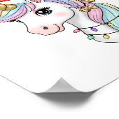 かわいいクリスマス・ユニコーン・ポスター ポスター (角)