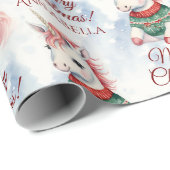 かわいいクリスマス・ユニコーン ラッピングペーパー (ロールコーナー)