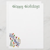 かわいいクリスマス、ライトと星のホリデーテキスト (正面/裏面)