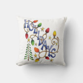 かわいいクリスマス、ライト&スターズウィズホリデー文字 クッション (正面)