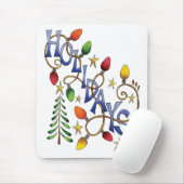 かわいいクリスマス、ライト&スターズウィズホリデー文字 マウスパッド (マウス)