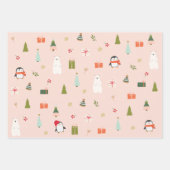 かわいいクリスマス ラッピングペーパーシート (正面)