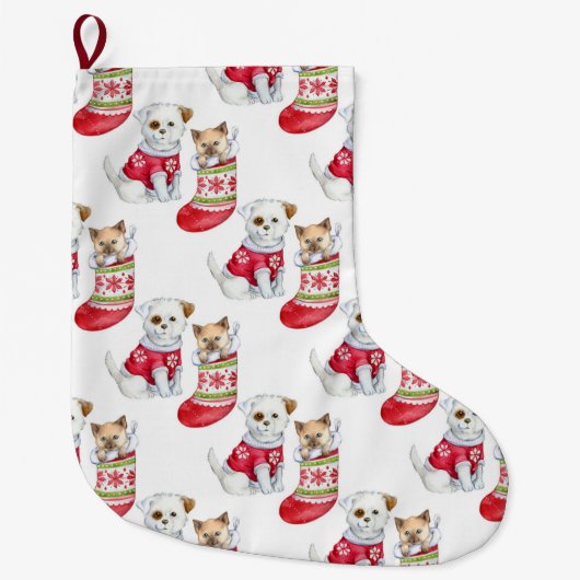 かわいいクリスマス ラージクリスマスストッキング (正面)