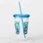 かわいいクリスマス/冬のイェティ アクリルタンブラー (左)