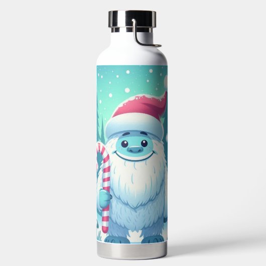 かわいいクリスマス/冬のイェティ ウォーターボトル (左面)