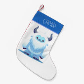 かわいいクリスマス/冬のイェティ スモールクリスマスストッキング (正面 (吊り時))