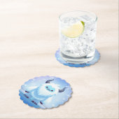 かわいいクリスマス/冬のイェティ ペーパーコースター (インサイチュ)