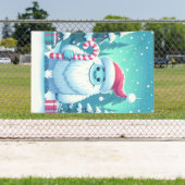 かわいいクリスマス/冬のイェティ 横断幕 (インサイチュ)