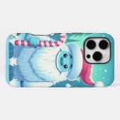 かわいいクリスマス/冬のイェティ iPhoneケース (裏面横)