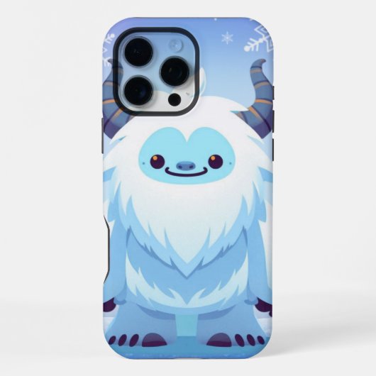 かわいいクリスマス/冬のイェティ iPhoneケース (裏面)
