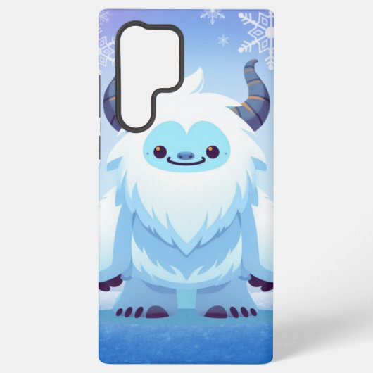 かわいいクリスマス/冬のイェティ SAMSUNG GALAXYケース (裏面)