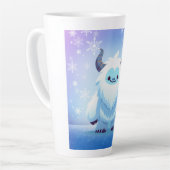 かわいいクリスマス/冬のイエティ カフェラテマグ (左アングル)