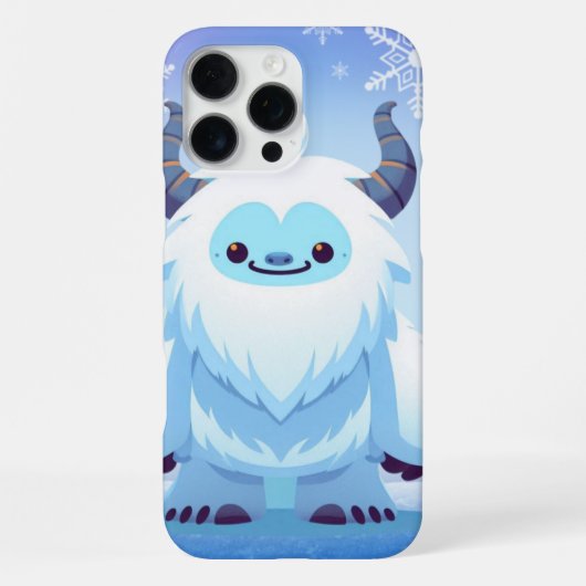 かわいいクリスマス+冬のイエティ iPhoneケース (裏面)