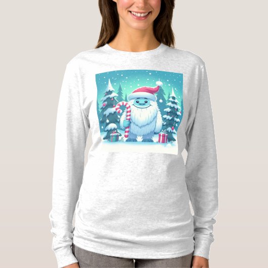 かわいいクリスマス/冬のイエティ Tシャツ (正面)