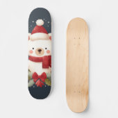 かわいいクリスマス/冬のクマのリース スケートボード (正面)