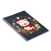 かわいいクリスマス/冬のクマのリース ノートブック (右側)