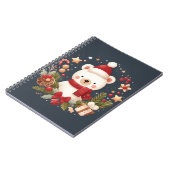 かわいいクリスマス/冬のクマのリース ノートブック (左側)