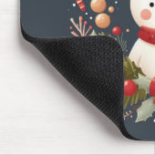 かわいいクリスマス/冬のクマのリース マウスパッド (コーナー)