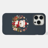 かわいいクリスマス/冬のクマのリース iPhoneケース (裏面横)