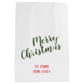 かわいいクリスマス"小妖精や小人ウォッチング"ホリデー抱き枕 ミディアムペーパーバッグ (裏面)