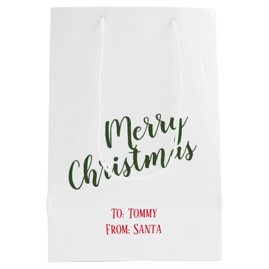 かわいいクリスマス"小妖精や小人ウォッチング"ホリデー抱き枕 ミディアムペーパーバッグ (裏面)