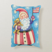 かわいいクリスマス、愛国的なサンタクロースと国旗 アクセントクッション (裏面(縦))