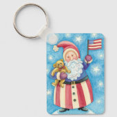 かわいいクリスマス、愛国的なサンタクロース国旗 キーホルダー (正面)