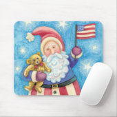かわいいクリスマス、愛国的なサンタクロース国旗 マウスパッド (マウス)
