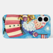 かわいいクリスマス、愛国的なサンタクロース国旗 Case-Mate iPhoneケース (裏面 (横))