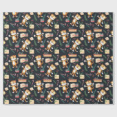 かわいいクリスマス/新年の虎 ラッピングペーパー (フラット)