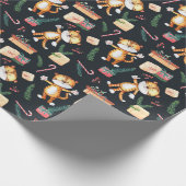 かわいいクリスマス/新年の虎 ラッピングペーパー (角)